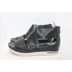 Eileen Fisher Black Sport Tumbled Leather Sneaker Sandal sz 8.5 US